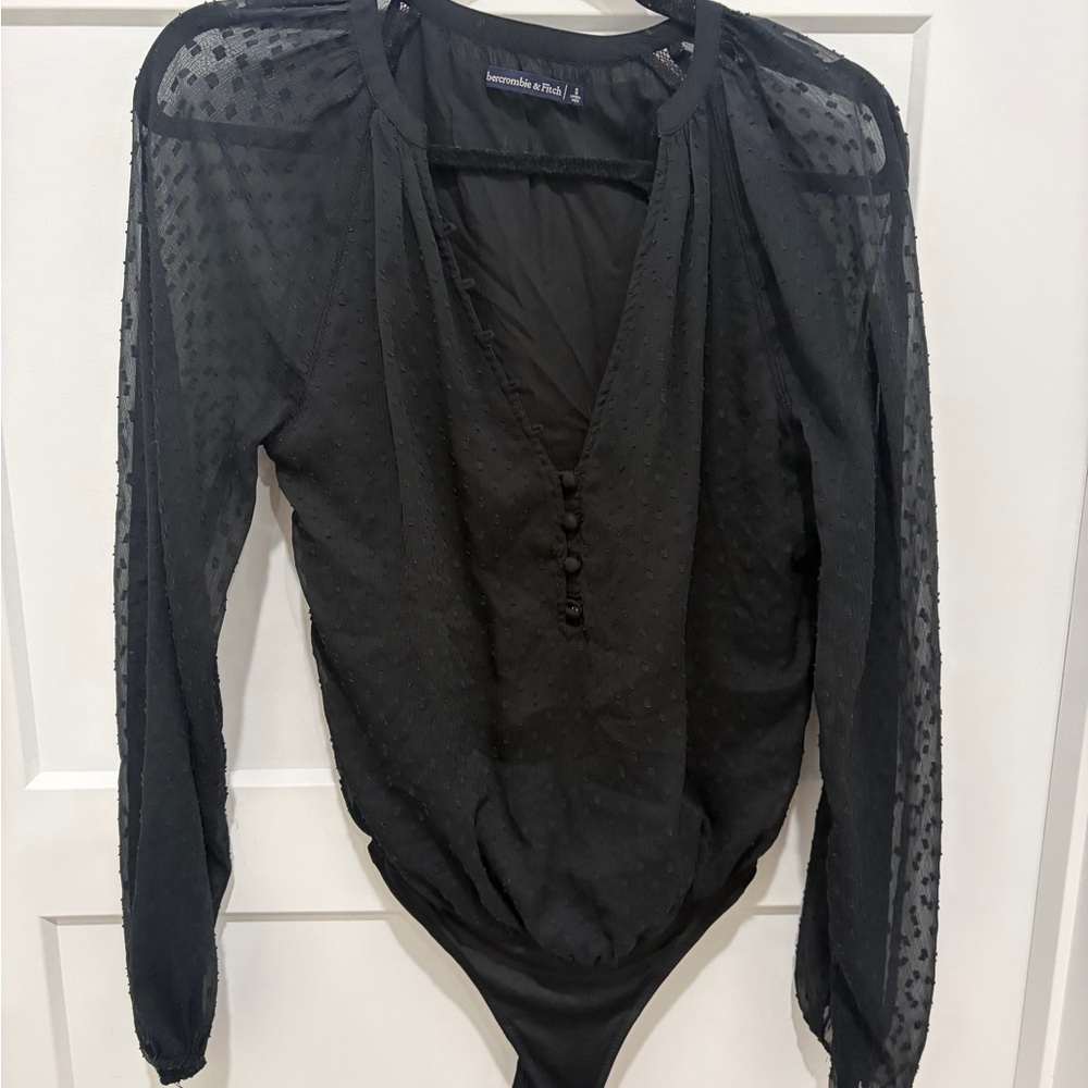 Abercrombie & Fitch Black Sheer Bodysuit